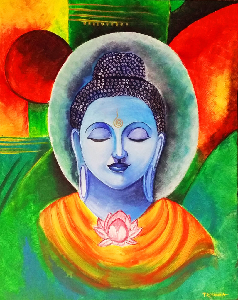 Acrylic Canvas Painting - Buddha - The Cre8ive Canvas